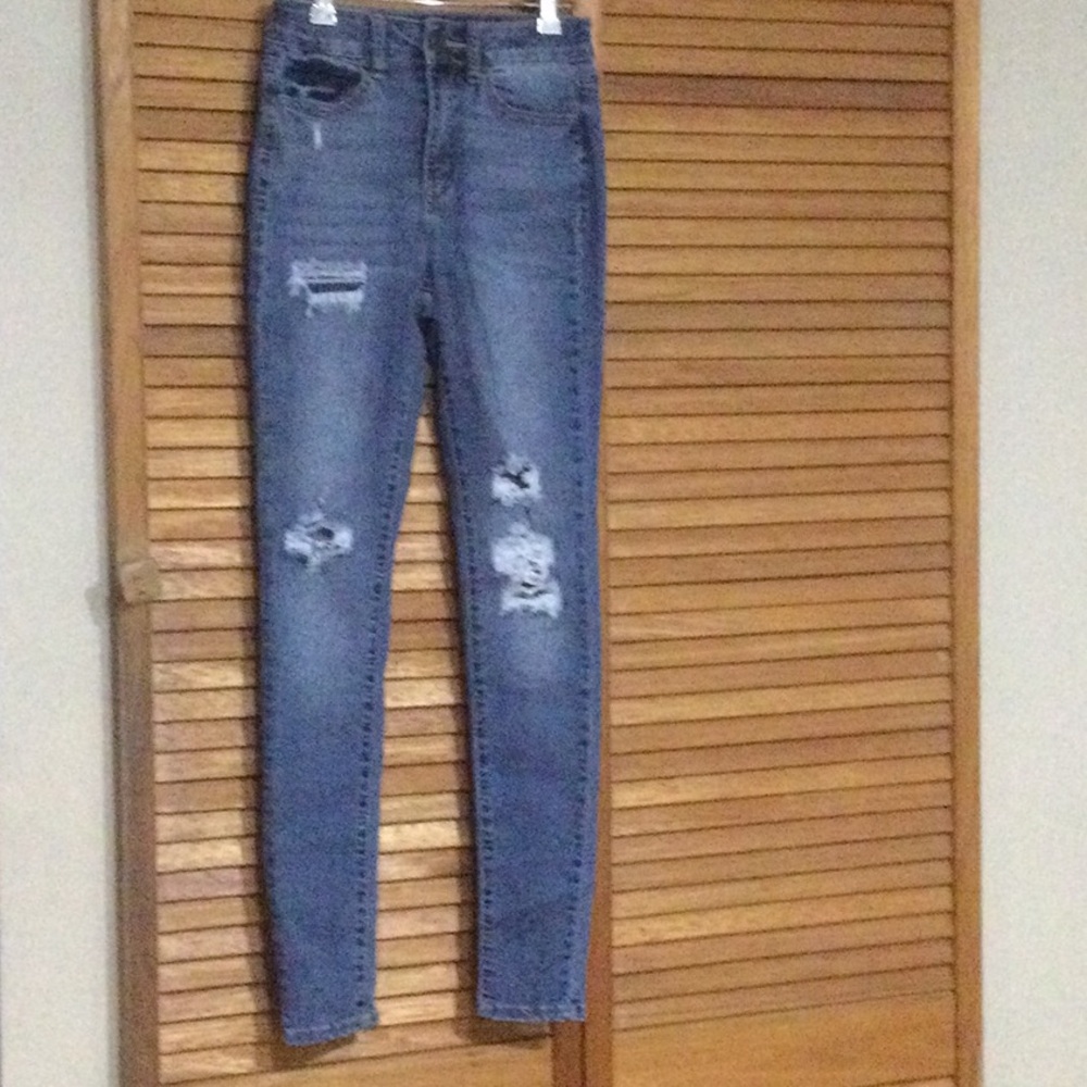 SO High Rise Distressed Blue Jeans